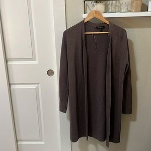 Ann Taylor Brown Metallic Open Front Cardigan Sweater Size S